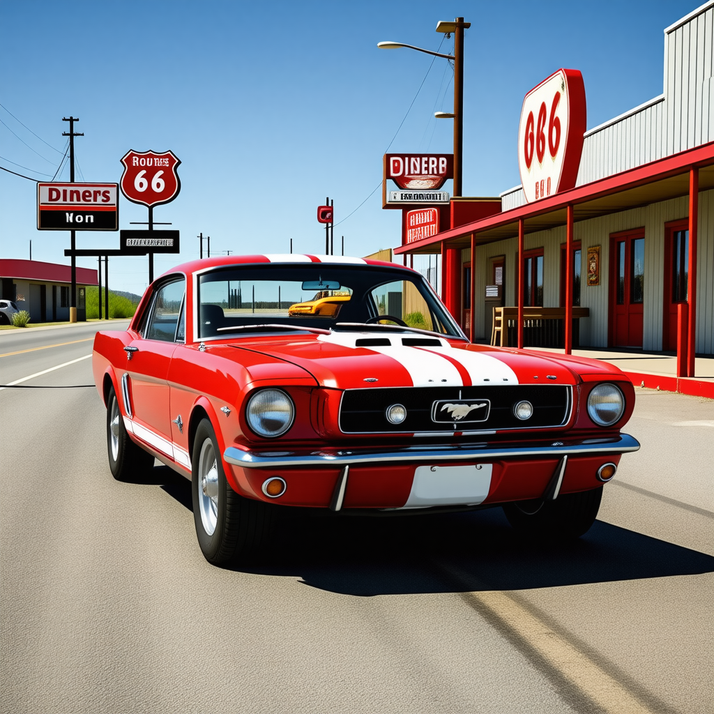 Ford Mustang (1964) — The Iconic Route 66 Beckons with Mustang